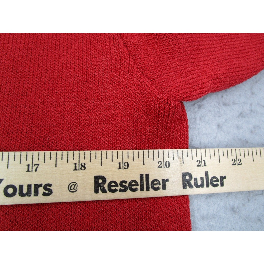 St John Sport Marie Gray Red Knit Zip Up Hoodie Gold Logo Zipper Pull Womens - Picture 8 of 12